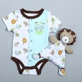 Vitamins Baby Newborn Boy's Lion Bodysuit and Blanket Set