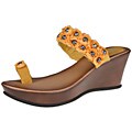 Refresh by Beston Women's 'Summer-01' Yellow Wedge Sandals