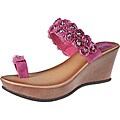Refresh by Beston Women's 'Summer-01' Fuchsia Wedge Sandals