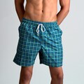 Bottoms Out Men's Green/ Blue Striped Swim Shorts