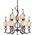 Trellio Chandelier 9-light 2-tier Autumn Gold Finish with Toffee Crunch Glass