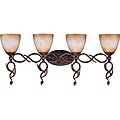 Trellio Vanity and Wall 4-light Autumn Gold Finish with Toffee Crunch Glass