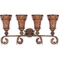 Marmount Vanity and Wall 4-light Antique Gold Finish with Art Nouveau Glass