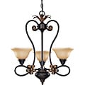 Francesca Chandelier 3-light Rustic Bronze Finish with Tangerine Peel Glass