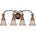 Verdone Vanity and Wall 4-light Gilded Cage Finish with Amber Bisque Glass