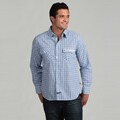 Lions Crest by English Laundry Men's Dark Blue Multi Plaid Shirt