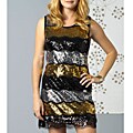 Stanzino Women's Black/ Gold Sequined Sleeveless Dress
