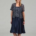 Karen Miller Women's Plus Metallic Lace Jacket Dress