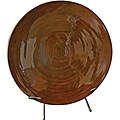 Mocha Brown Lacquer Bamboo Charger with Stand