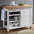 Denver White Modern Kitchen Cart