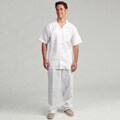 Steve Harvey Men's White Shirt and Pant Linen Set
