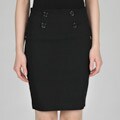 Addiction Junior's 4-button Stretch Black Skirt