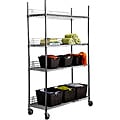 Trinity EcoStorage 4-tier NSF Wire Shelving Rack with Wheels