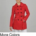 Esprit Women's Double Breasted Belted Trench w/Quilt Detail