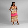 Meetu Magic Women's Plus Chiffon Halter Maxi Dress
