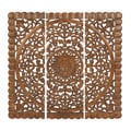 Wooden Carved Wall Art Plaque (Set of 3)