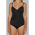Jantzen Classics Black Surplice Wrap 1-piece Swimsuit