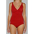 Jantzen Classic Red Shirred 1-piece Swimsuit
