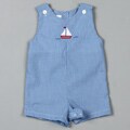 Petit Ami Newborn Boy's Blue Sailboat Coveralls