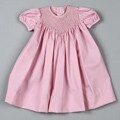 Petit Ami Infant Girl's Pink Rose Embroidered Dress