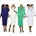 Divine Apparel Women's Two-piece Studded Lapel Skirt Suit