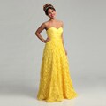 Adrianna Papell Women's Yellow Rosette Gown