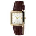 Peugeot Men's Goldtone Leather Strap Watch