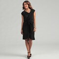 Max & Cleo Women's Daria Cap Sleeve Self Belt Dress