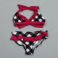 Pink Platinum Big Girl's Gingham Bikini Swimsuit