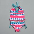 Pink Platinum Big Girl's Tie-dye Ruffle Bikini Swimsuit
