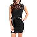 Stanzino Women's Black Lace Overlay Dress