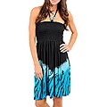 Stanzino Women's Black/ Blue Beaded Halter Dress