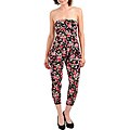 Stanzino Women's Black Strapless Floral Romper