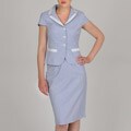 Signature by Larry Levine Women's Seersucker Skirt Suit