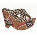 Italina by Beston Women's Leopard Cork Platforms