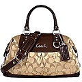 Coach Signature Ashley Sabrina Brown Fabric/Leather Satchel Bag