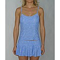 Island Love Women's Blue Geo Dot Tankini Top and Skirtini Bottom Bikini