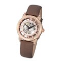 Stuhrling Original Women's 'Winchester' Automatic Brown Satin Leather Strap Watch