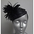 Swan Women's Black Satin Ribbon/ Feathers Fascinator Hat