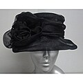 Swan Women's Black Organza Flower Packable Church Hat