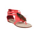 Neway by Beston 'Fawn' Women's Coral Peacock Gladiator Thong Sandals