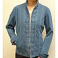 Stitch Down Ruffle Denim Jacket