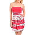 Stanzino Women's Coral/ White Strapless Dress