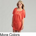 Elan Women's On/Off Shoulder Draped Overlay Dress