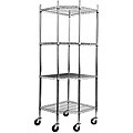 TRINITY EcoStorage 4-tier Chrome Wire Wheeled Corner Shelving Rack