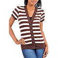 Stanzino Women's Plus-size Brown/Ivory Striped Top