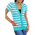 Stanzino Women's Plus-size Emerald/Grey Striped Top