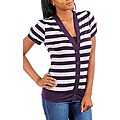 Stanzino Women's Plus-size Purple/Grey Striped Top