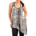 Stanzino Women's Plus-size Tan/Brown Snake Print Asymmetric Top