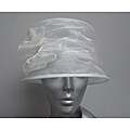 Swan Hat Embellished White Organza Packable Hat